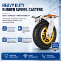 Heavy Duty Rubber Swivel Casters