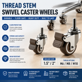 Thread Stem Swivel Caster Wheels